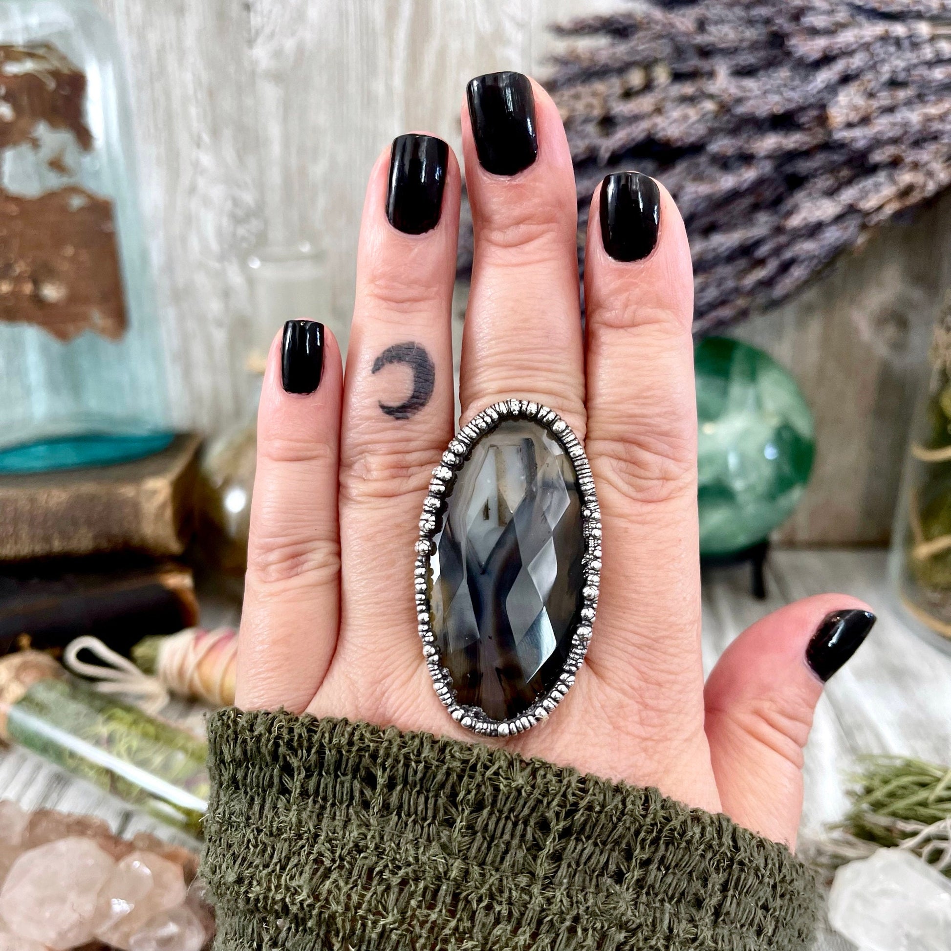 Big Bold Jewelry, Big Crystal Ring, Big Silver Ring, Big Statement Ring, Big Stone Ring, Bohemian Jewelry, Etsy ID: 1517216178, FOXLARK- RINGS, Jewelry, Large Boho Ring, Large Crystal Ring, Natural stone ring, Rings, silver crystal ring, Silver Jewelry, S