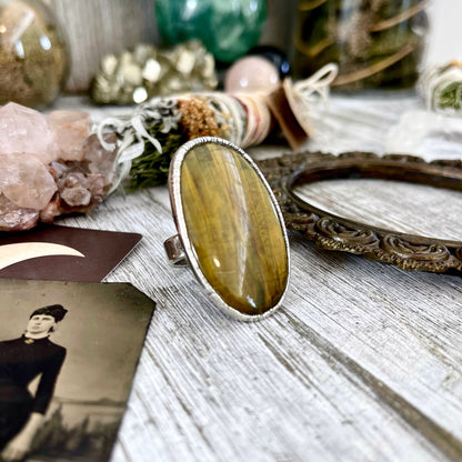 boho jewelry, crystal healing, crystal ring, Etsy ID: 1560802523, Foxlark Alchemy, FOXLARK- RINGS, gypsy ring, Jewelry, Natural stone ring, raw crystal ring, Rings, Silver Ring, Statement Ring, Statement Rings, teardrop ring, tigers eye jewelry, tigers ey