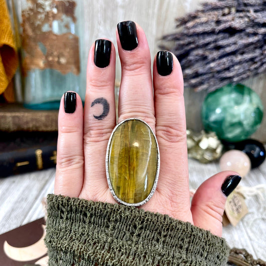 boho jewelry, crystal healing, crystal ring, Etsy ID: 1560802523, Foxlark Alchemy, FOXLARK- RINGS, gypsy ring, Jewelry, Natural stone ring, raw crystal ring, Rings, Silver Ring, Statement Ring, Statement Rings, teardrop ring, tigers eye jewelry, tigers ey