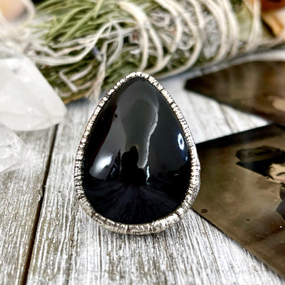 Big Bold Jewelry, Big Crystal Ring, Big Silver Ring, Big Statement Ring, Big Stone Ring, Black Obsidian, Bohemian Jewelry, Etsy ID: 1546624574, FOXLARK- RINGS, Jewelry, Large Boho Ring, Large Crystal Ring, Natural stone ring, Rings, silver crystal ring, S