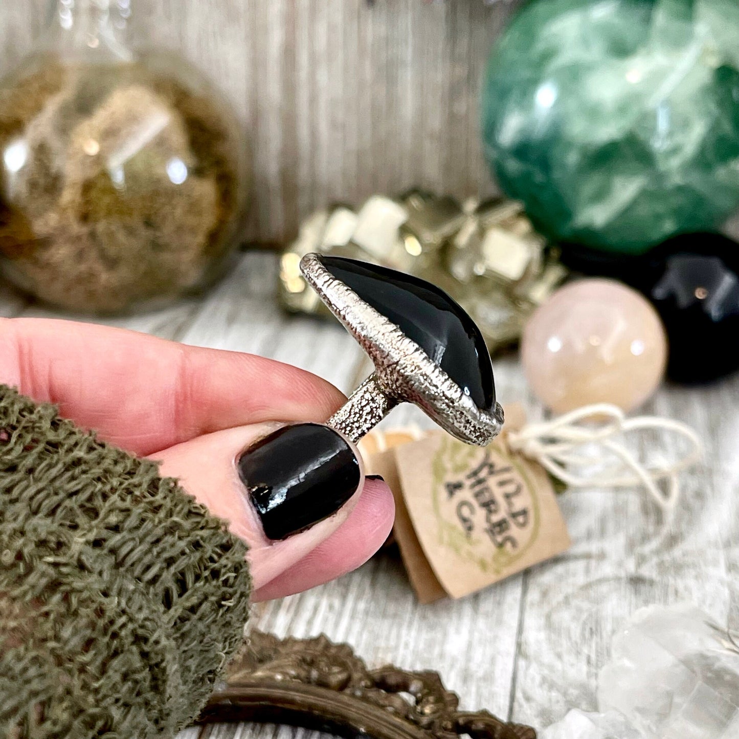 Big Bold Jewelry, Big Crystal Ring, Big Silver Ring, Big Statement Ring, Big Stone Ring, Black Obsidian, Bohemian Jewelry, Etsy ID: 1546624574, FOXLARK- RINGS, Jewelry, Large Boho Ring, Large Crystal Ring, Natural stone ring, Rings, silver crystal ring, S