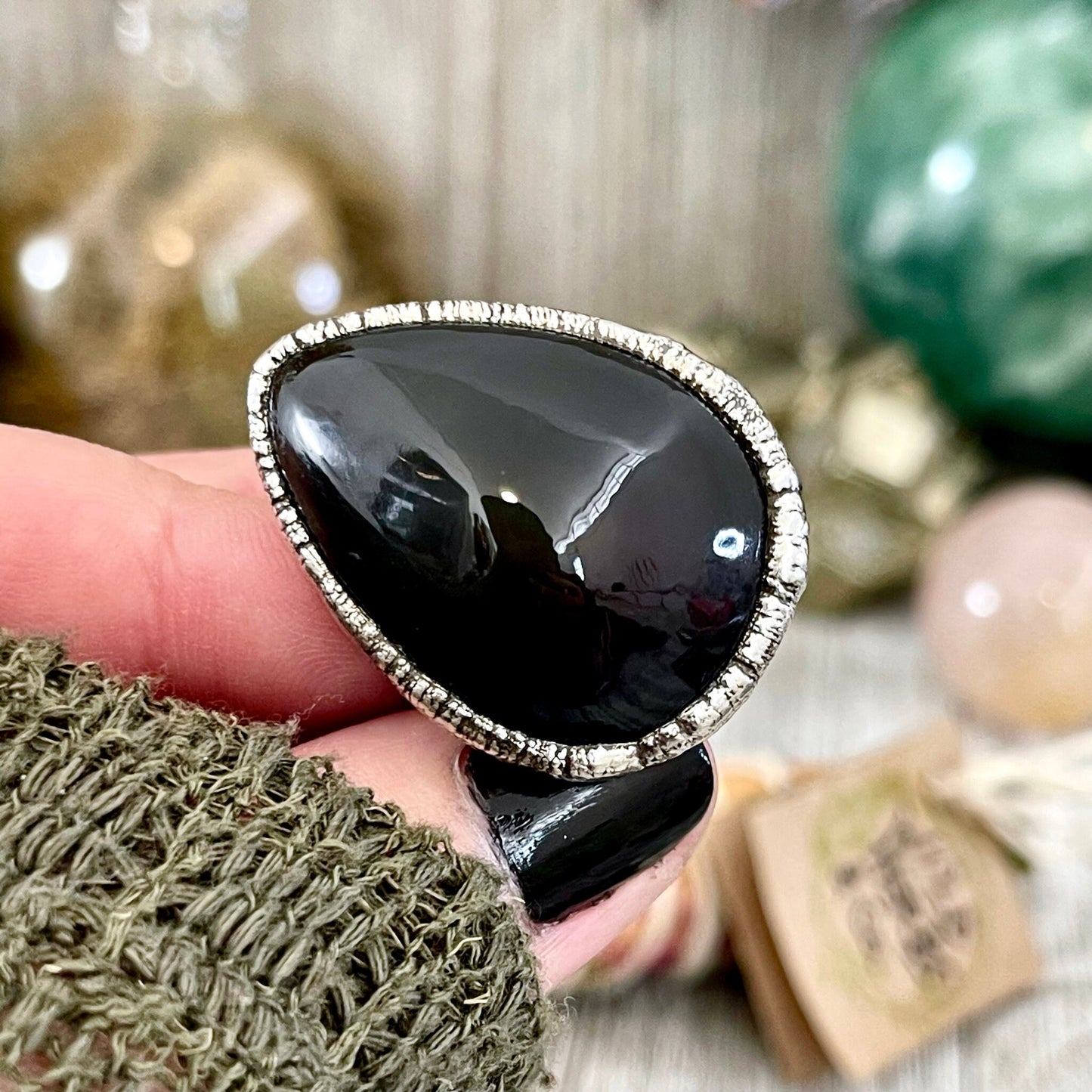 Big Bold Jewelry, Big Crystal Ring, Big Silver Ring, Big Statement Ring, Big Stone Ring, Black Obsidian, Bohemian Jewelry, Etsy ID: 1546624574, FOXLARK- RINGS, Jewelry, Large Boho Ring, Large Crystal Ring, Natural stone ring, Rings, silver crystal ring, S