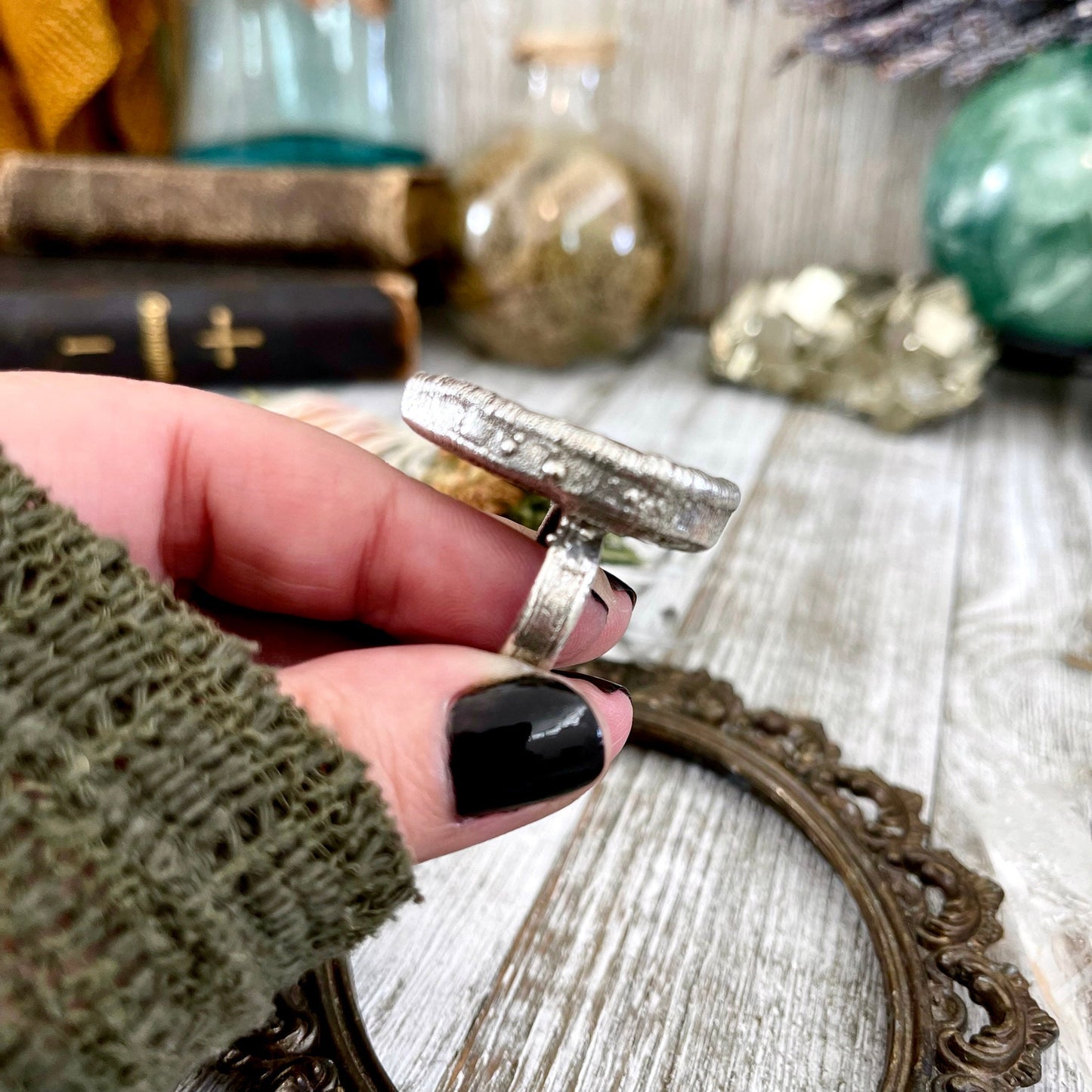 Big Crystal Ring, Bohemian Jewelry, Bohemian Ring, boho jewelry, boho ring, crystal ring, Electroformed Ring, Etsy ID: 1546601872, Festival Jewelry, Foxlark Alchemy, FOXLARK- RINGS, Goth Jewelry, gypsy ring, Healing Crystals, Jewelry, Large Crystal, Rings