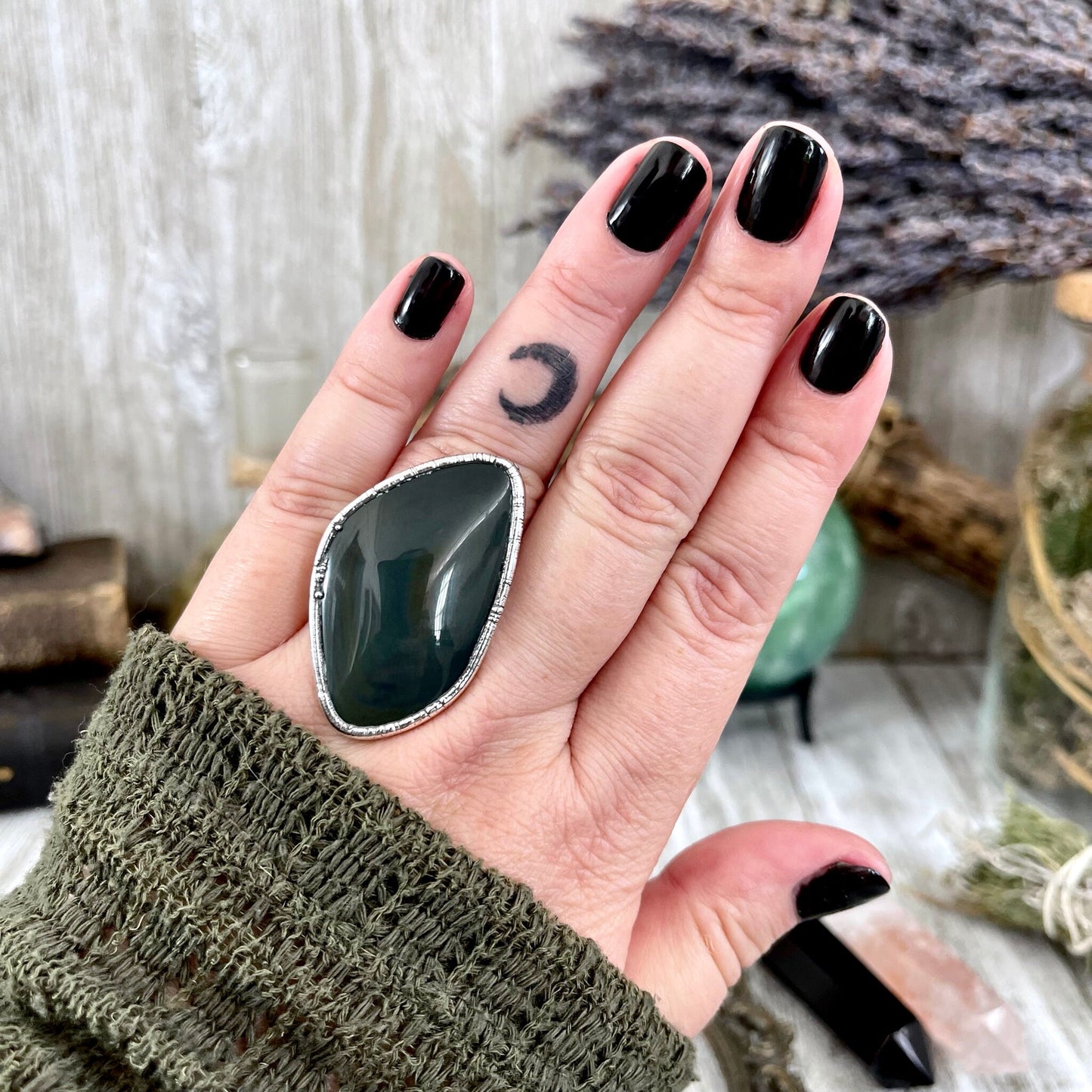 Big Bold Jewelry, Big Crystal Ring, Big Silver Ring, Big Statement Ring, Big Stone Ring, Black Obsidian, Bohemian Jewelry, Etsy ID: 1562125194, FOXLARK- RINGS, Jewelry, Large Boho Ring, Large Crystal Ring, Natural stone ring, Rainbow Obsidian, Rings, silv