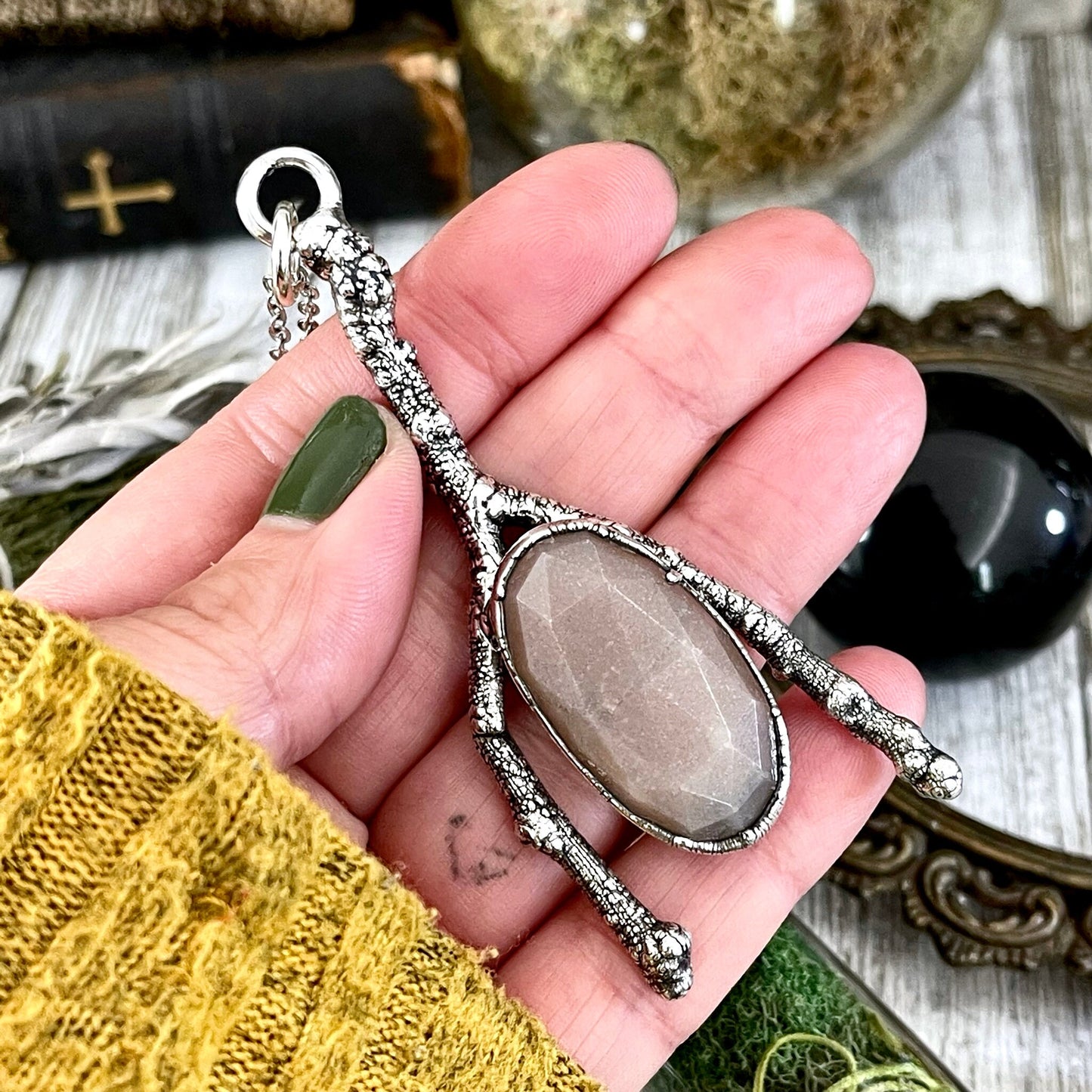 Big Crystal Necklace, Bohemian Jewelry, Crystal Necklaces, Etsy ID: 1601128073, FOXLARK- NECKLACES, Jewelry, Large Crystal, Large Raw Crystal, layering necklace, Necklaces, peach moonstone, Raw crystal jewelry, raw crystal necklace, Raw Stone Necklace, Si