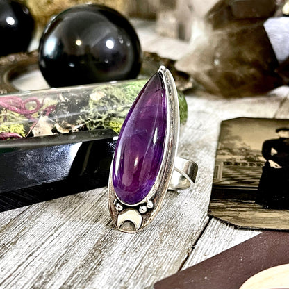 Adjustable, Amethyst ring, Bohemian Jewelry, Bohemian Ring, boho jewelry, boho ring, crystal ring, Etsy ID: 1592387820, Foxlark Alchemy, FOXLARK- RINGS, gypsy ring, Jewelry, Moon Jewelry, Moon Ring, Rings, Statement Rings, Wholesale, Witchy Jewelry