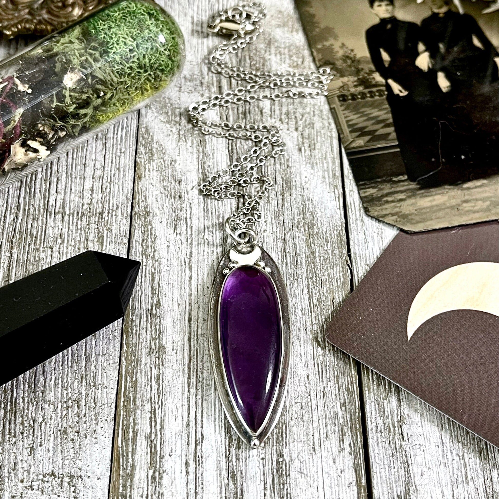 big crystal Necklace, Big Gothic Necklace, Big Silver Necklace, Big Stone Necklace, Bohemian Jewelry, Crystal Necklace, Crystal Necklaces, Crystal Pendant, Etsy ID: 1606548875, FOXLARK- NECKLACES, Gothic Jewelry, Jewelry, Moon Necklace, Necklaces, Stateme