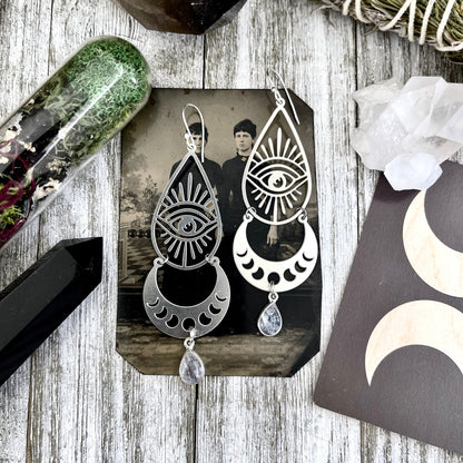 Big Earrings, blackened silver, bohemian earrings, Boho Earrings, Crescent moon, Dangle & Drop Earrings, Dangly Earrings, Earrings, Etsy ID: 1599150180, Geometric Earrings, Hoop Earrings, Jewelry, Long Earrings, Silver Earrings, silver hoops, Sterling sil