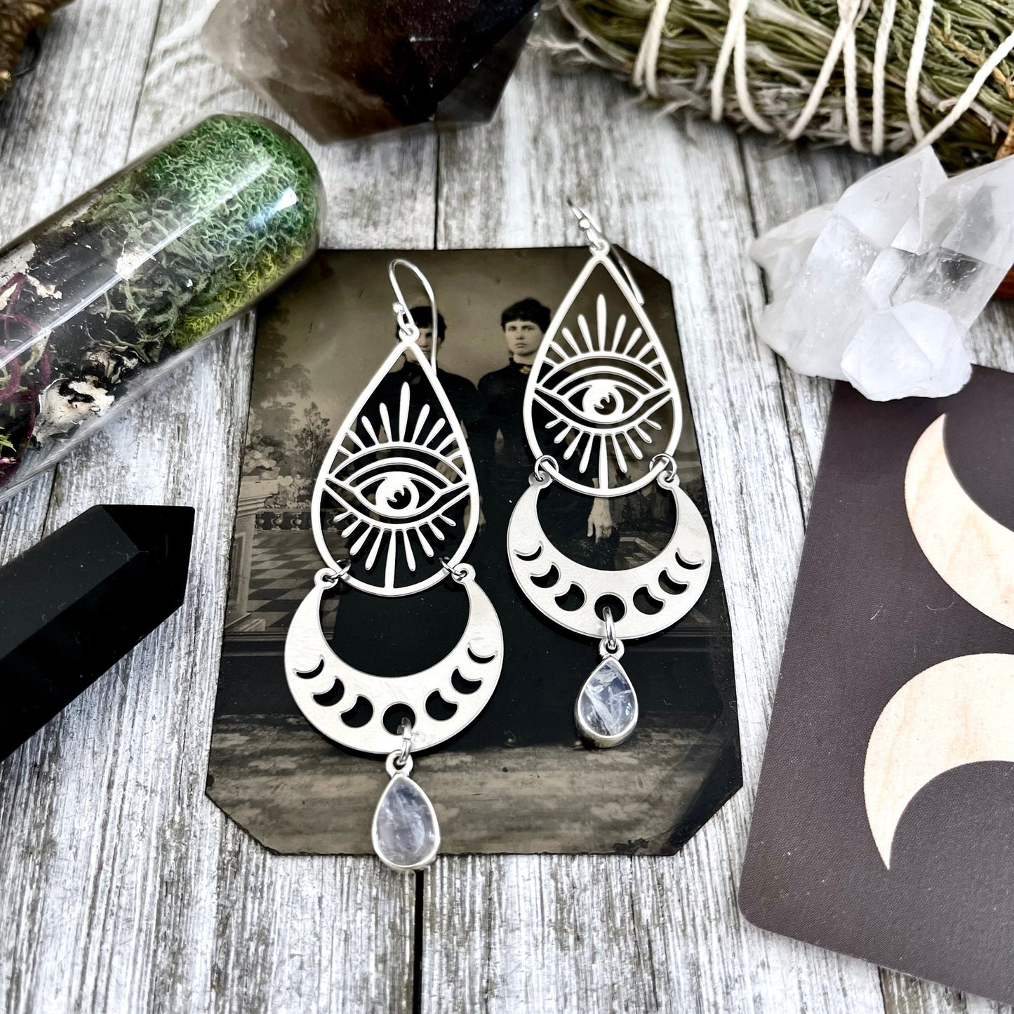 Big Earrings, blackened silver, bohemian earrings, Boho Earrings, Crescent moon, Dangle & Drop Earrings, Dangly Earrings, Earrings, Etsy ID: 1599150180, Geometric Earrings, Hoop Earrings, Jewelry, Long Earrings, Silver Earrings, silver hoops, Sterling sil