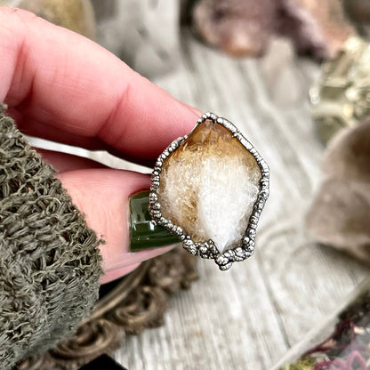 Big Crystal Ring, Big Silver Jewelry, Big Silver Ring, Big Statement Ring, Big Stone Ring, citrine Ring, Etsy ID: 1613304833, Foxlark Alchemy, FOXLARK- RINGS, Jewelry, Large Crystal Ring, Raw Crystal Ring, raw gemstone ring, Raw Quartz Ring, Rings, silver