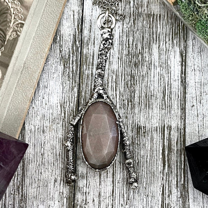 Big Crystal Necklace, Bohemian Jewelry, Crystal Necklaces, Etsy ID: 1601128073, FOXLARK- NECKLACES, Jewelry, Large Crystal, Large Raw Crystal, layering necklace, Necklaces, peach moonstone, Raw crystal jewelry, raw crystal necklace, Raw Stone Necklace, Si