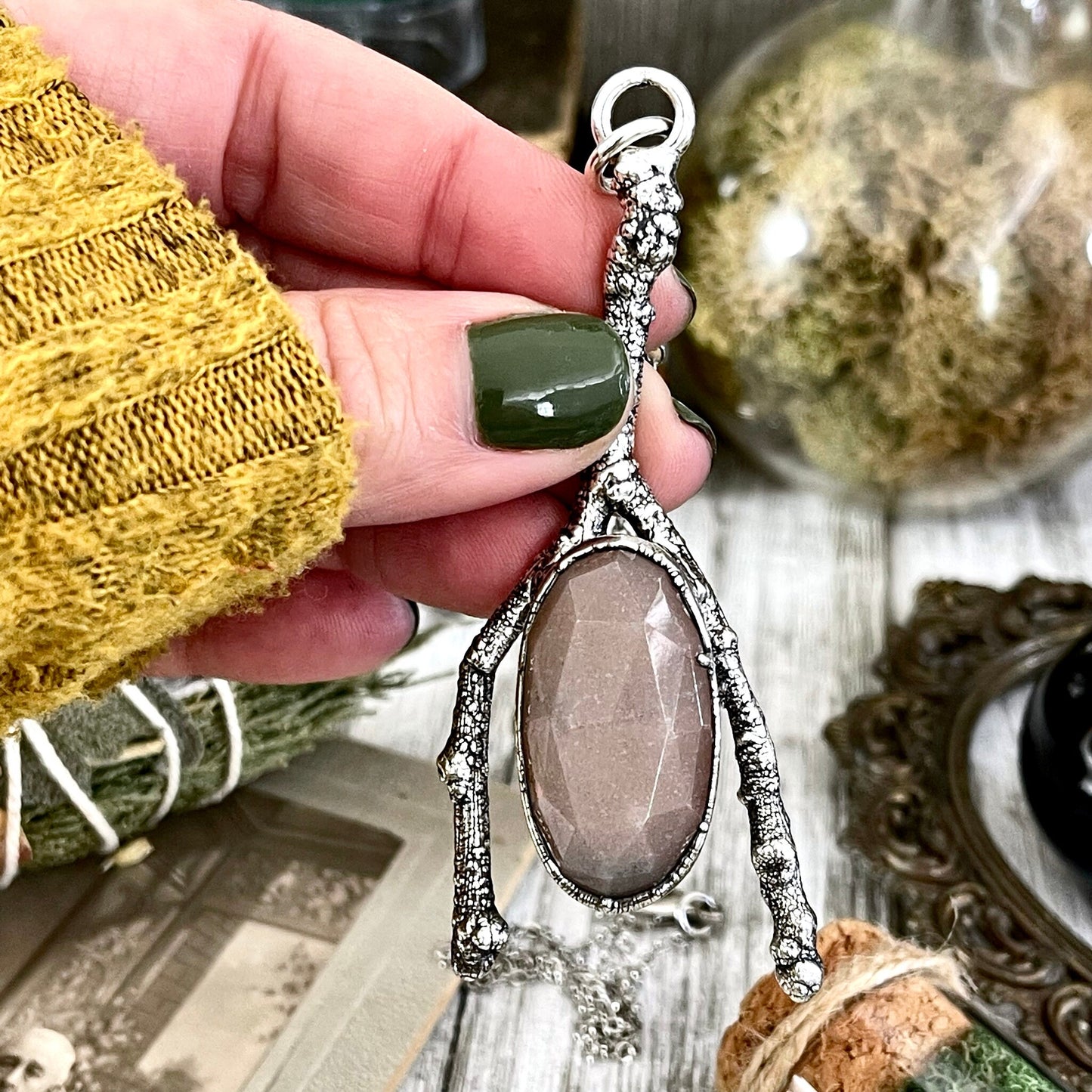 Big Crystal Necklace, Bohemian Jewelry, Crystal Necklaces, Etsy ID: 1601128073, FOXLARK- NECKLACES, Jewelry, Large Crystal, Large Raw Crystal, layering necklace, Necklaces, peach moonstone, Raw crystal jewelry, raw crystal necklace, Raw Stone Necklace, Si