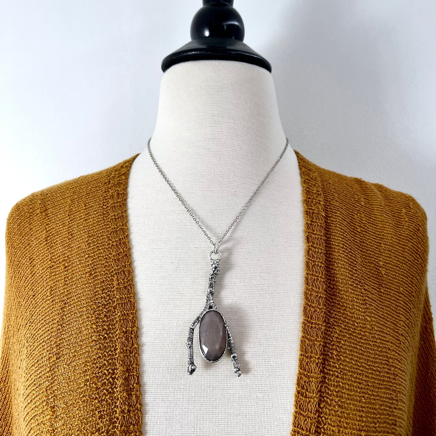 Big Crystal Necklace, Bohemian Jewelry, Crystal Necklaces, Etsy ID: 1601128073, FOXLARK- NECKLACES, Jewelry, Large Crystal, Large Raw Crystal, layering necklace, Necklaces, peach moonstone, Raw crystal jewelry, raw crystal necklace, Raw Stone Necklace, Si