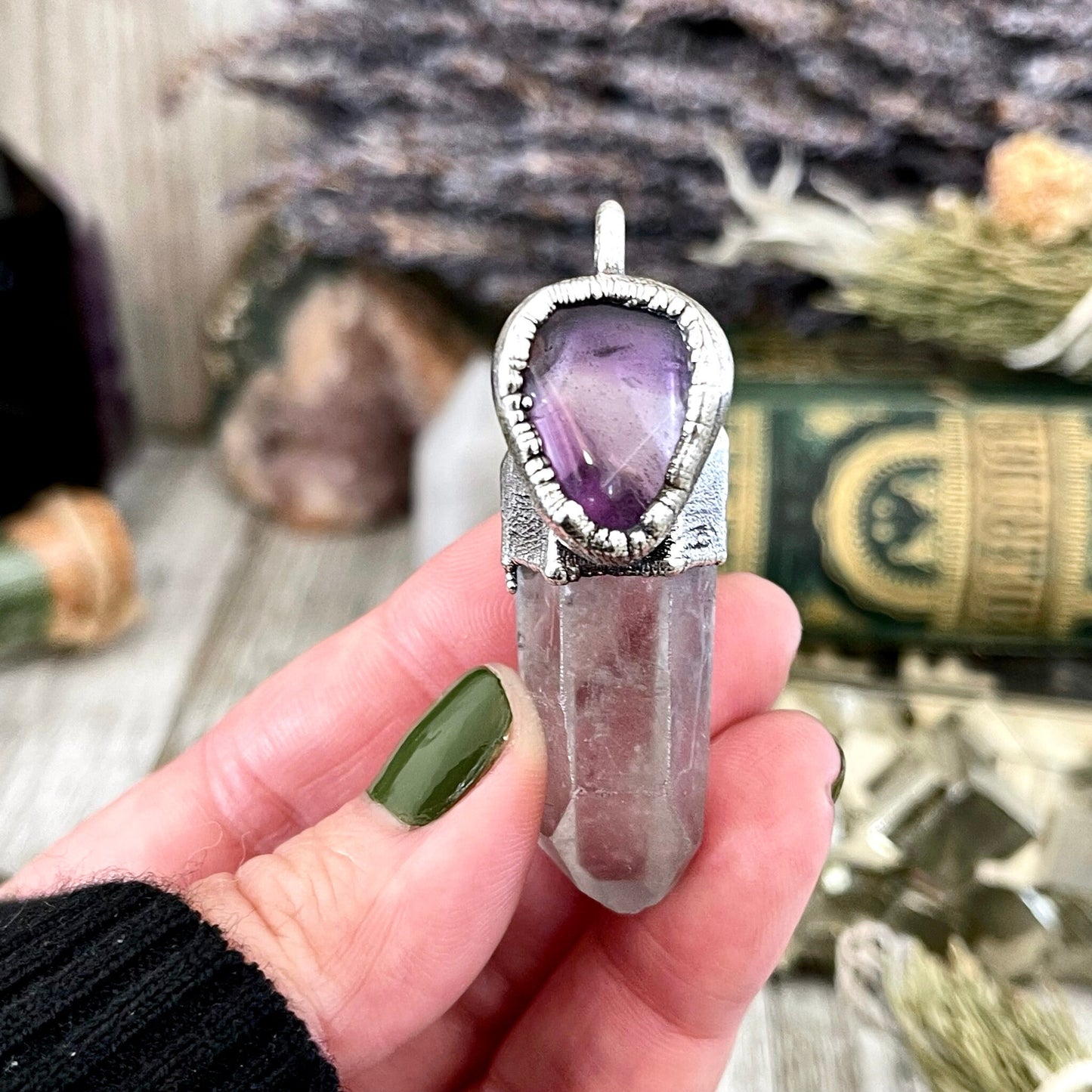 Big Crystal Necklace, Bohemian Jewelry, Crystal Jewelry, Crystal Necklaces, Electroformed, Etsy ID: 1630235133, FOXLARK- NECKLACES, Jewelry, Large Crystal, Large Raw Crystal, Necklaces, Raw crystal jewelry, raw crystal necklace, Raw Stone Necklace, Silver