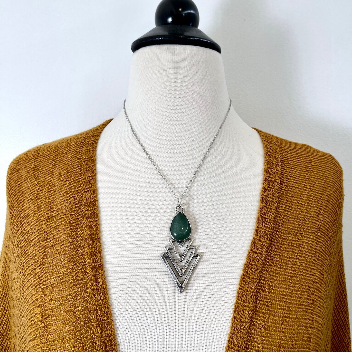 Alternative Jewelry, Big Crystal Necklace, Bohemian Jewelry, electroformed, Etsy ID: 1630274081, Foxlark Alchemy, FOXLARK- NECKLACES, Gemstone Pendent, Gothic Necklace, Green Aventurine, Green Stone Jewelry, Jewelry, Large Crystal, Necklaces, Pendants, ra