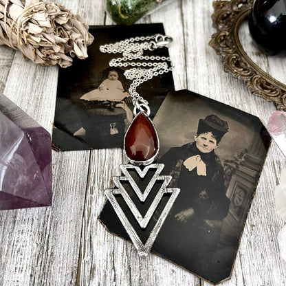 Alternative Jewelry, Big Crystal Necklace, Bohemian Jewelry, Carnelian Necklace, electroformed, Etsy ID: 1630255193, Foxlark Alchemy, FOXLARK- NECKLACES, Gemstone Pendent, Gothic Necklace, Jewelry, Large Crystal, Necklaces, Pendants, Raw crystal jewelry,