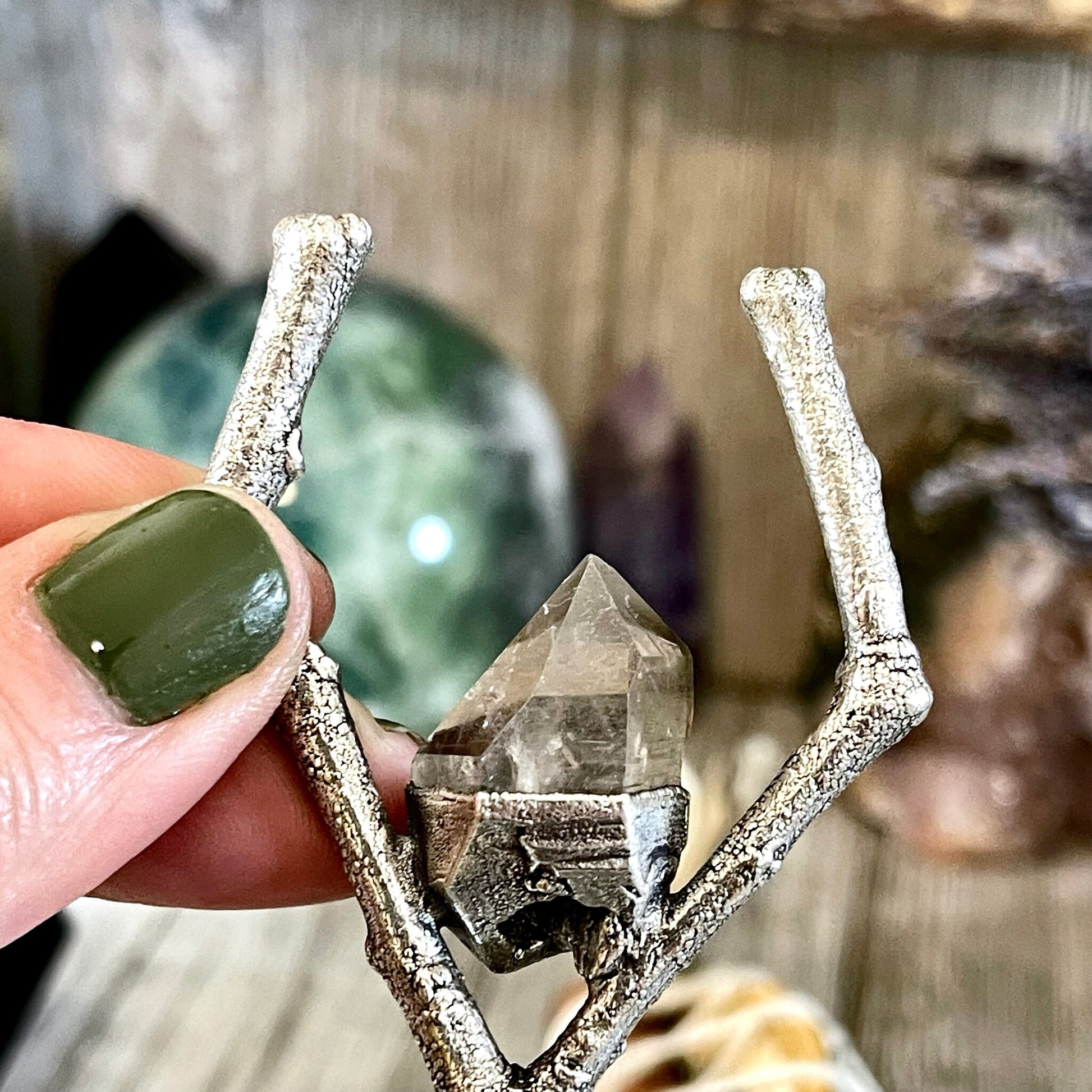 big crystal Necklace, Big Gothic Necklace, Bohemian Jewelry, Crystal Necklaces, Crystal Pendant, Etsy ID: 1634820585, FOXLARK- NECKLACES, herkimer diamond, Jewelry, nature inspired, Necklaces, Silver Jewelry, Silver Necklace, Silver Stone Jewelry, Stateme