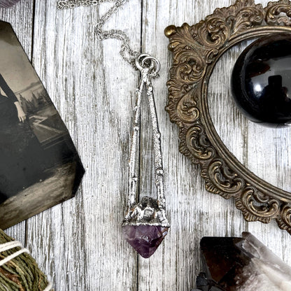 amethyst necklace, big crystal Necklace, Big Gothic Necklace, Bohemian Jewelry, Crystal Necklaces, Crystal Pendant, Etsy ID: 1650747206, FOXLARK- NECKLACES, Jewelry, nature inspired, Necklaces, Silver Jewelry, Silver Necklace, Silver Stone Jewelry, Statem