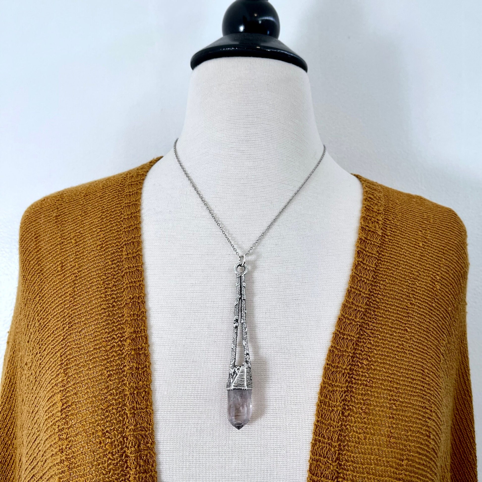 Amethyst Jewelry, big crystal Necklace, Big Gothic Necklace, Bohemian Jewelry, Crystal Necklaces, Crystal Pendant, Etsy ID: 1650771684, FOXLARK- NECKLACES, Jewelry, nature inspired, Necklaces, Quartz Necklace, Silver Jewelry, Silver Necklace, Silver Stone