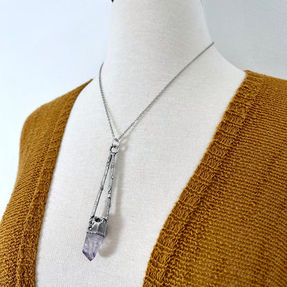 Amethyst Jewelry, big crystal Necklace, Big Gothic Necklace, Bohemian Jewelry, Crystal Necklaces, Crystal Pendant, Etsy ID: 1650772452, FOXLARK- NECKLACES, Jewelry, nature inspired, Necklaces, Quartz Necklace, Silver Jewelry, Silver Necklace, Silver Stone