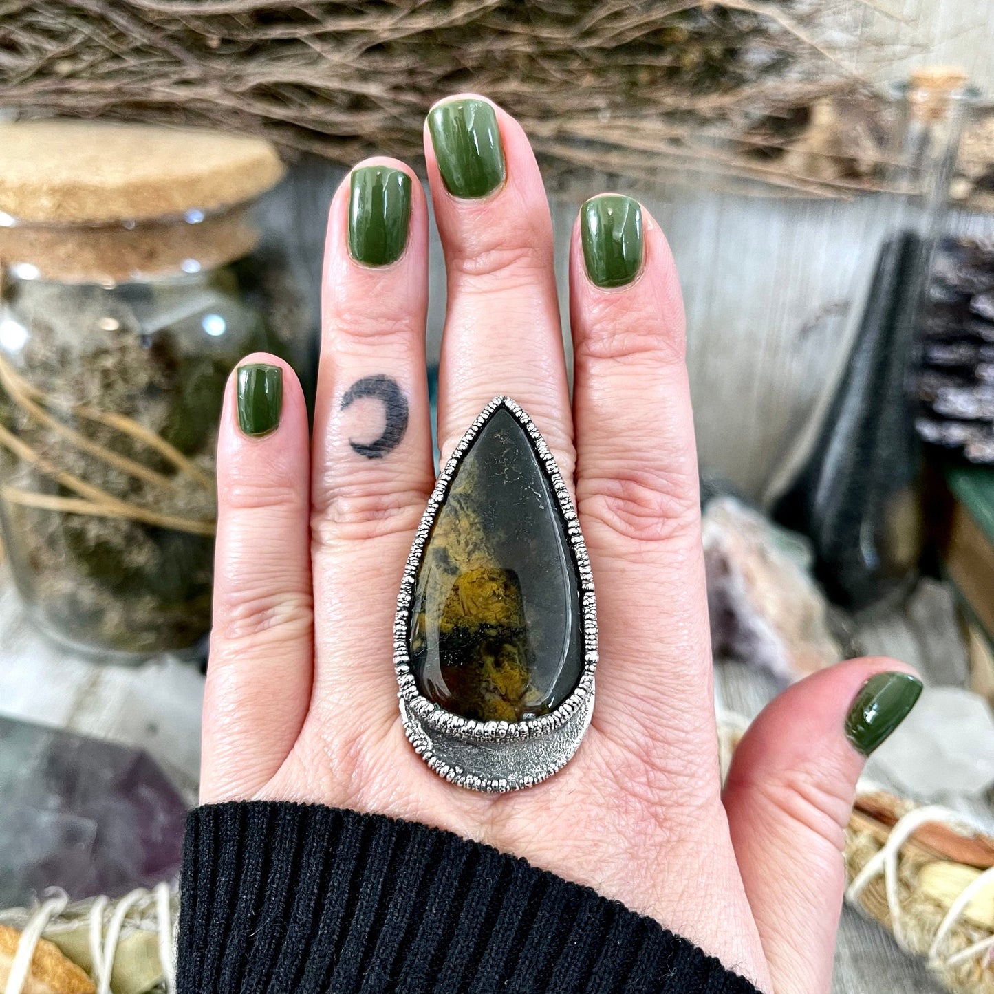 Big Bold Jewelry, Big Crystal Ring, Big Silver Ring, Big Statement Ring, Big Stone Ring, Bohemian Jewelry, Etsy ID: 1659943399, FOXLARK- RINGS, Jewelry, Large Crystal Ring, Natural stone ring, Rings, Sage amethyst ring, silver crystal ring, Silver Jewelry