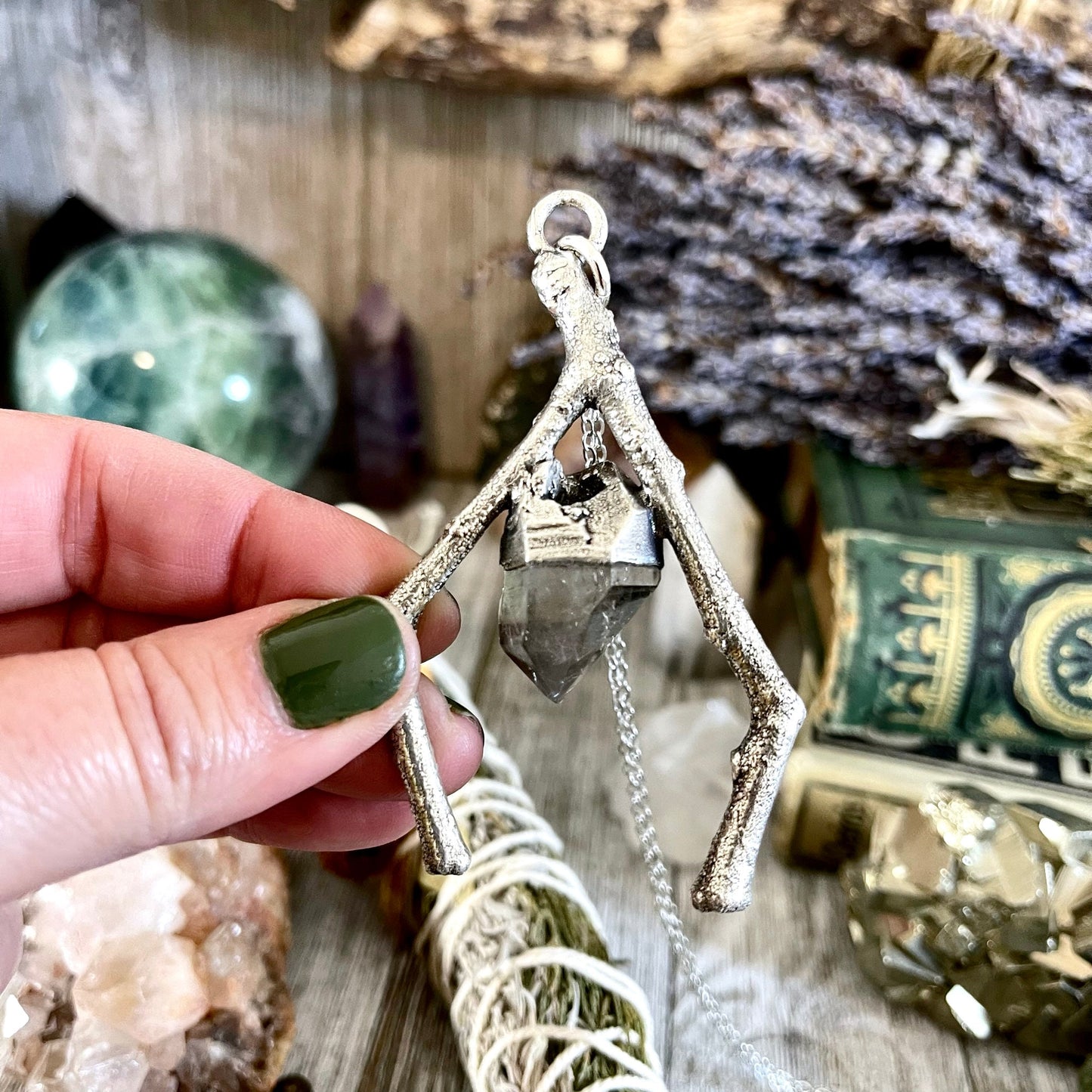 big crystal Necklace, Big Gothic Necklace, Bohemian Jewelry, Crystal Necklaces, Crystal Pendant, Etsy ID: 1634820585, FOXLARK- NECKLACES, herkimer diamond, Jewelry, nature inspired, Necklaces, Silver Jewelry, Silver Necklace, Silver Stone Jewelry, Stateme