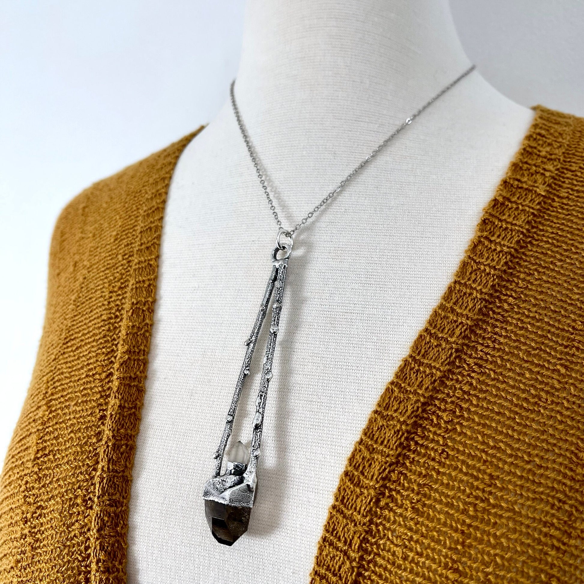 big crystal Necklace, Big Gothic Necklace, Bohemian Jewelry, Crystal Jewelry, Crystal Necklaces, Crystal Pendant, Etsy ID: 1655475970, FOXLARK- NECKLACES, Jewelry, nature inspired, Necklaces, Quartz Jewelry, Quartz pendent, Silver Jewelry, Silver Necklace