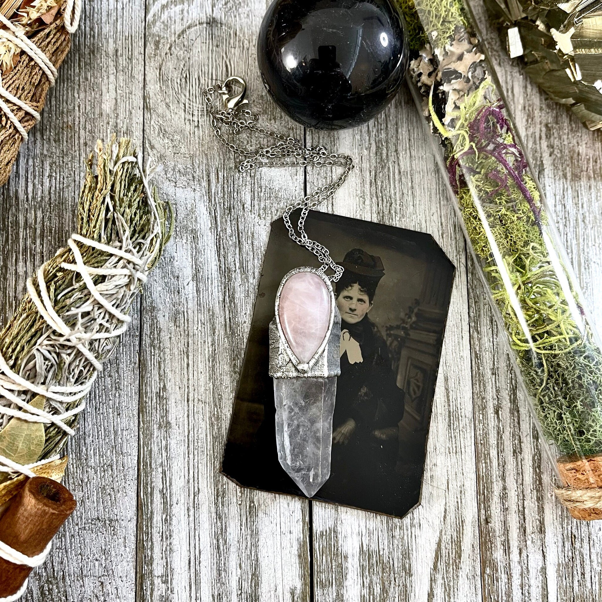 Big Crystal Necklace, Bohemian Jewelry, Crystal Jewelry, Crystal Necklaces, Etsy ID: 1655485574, FOXLARK- NECKLACES, Jewelry, Large Crystal, Large Raw Crystal, Necklaces, Quartz Jewelry, Raw crystal jewelry, raw crystal necklace, Raw Stone Necklace, Rose