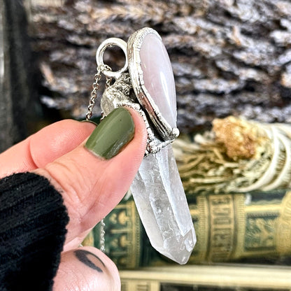 Big Crystal Necklace, Bohemian Jewelry, Crystal Jewelry, Crystal Necklaces, Etsy ID: 1655485574, FOXLARK- NECKLACES, Jewelry, Large Crystal, Large Raw Crystal, Necklaces, Quartz Jewelry, Raw crystal jewelry, raw crystal necklace, Raw Stone Necklace, Rose