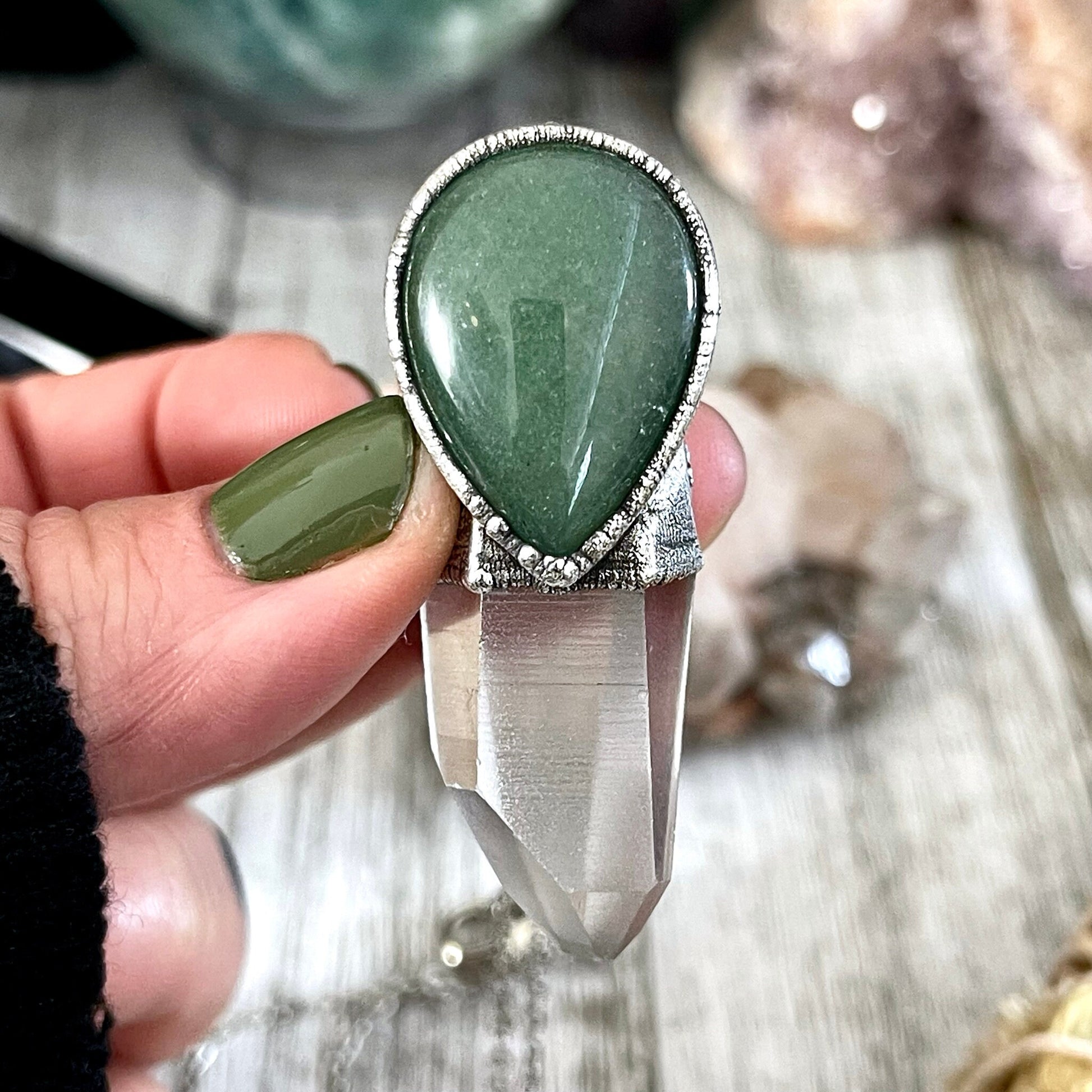 Aventurine jewelry, Big Crystal Necklace, Bohemian Jewelry, Crystal Jewelry, Crystal Necklaces, Etsy ID: 1655489832, FOXLARK- NECKLACES, Jewelry, Large Crystal, Large Raw Crystal, Necklaces, Quartz pendent, Raw crystal jewelry, raw crystal necklace, Raw S