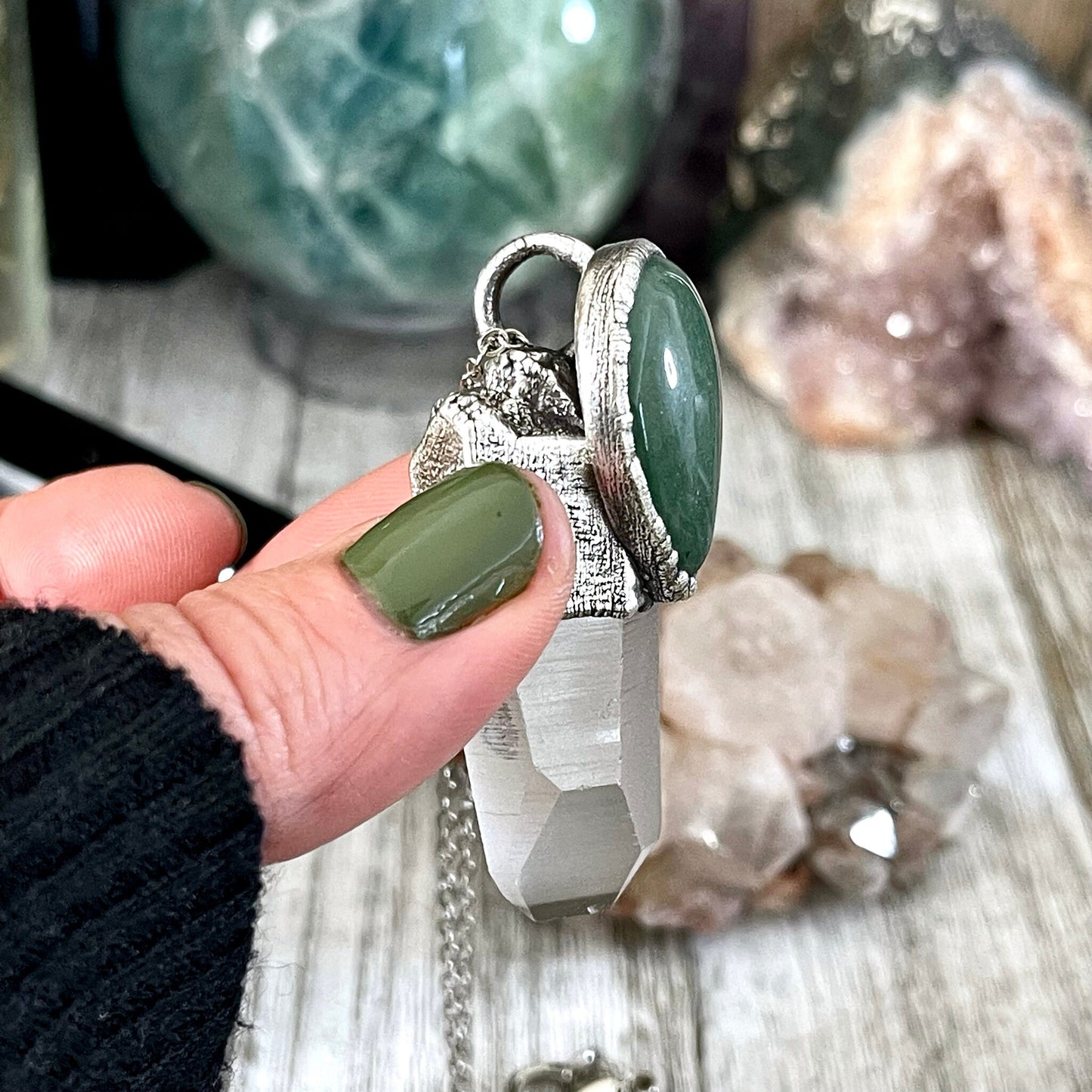 Aventurine jewelry, Big Crystal Necklace, Bohemian Jewelry, Crystal Jewelry, Crystal Necklaces, Etsy ID: 1655489832, FOXLARK- NECKLACES, Jewelry, Large Crystal, Large Raw Crystal, Necklaces, Quartz pendent, Raw crystal jewelry, raw crystal necklace, Raw S