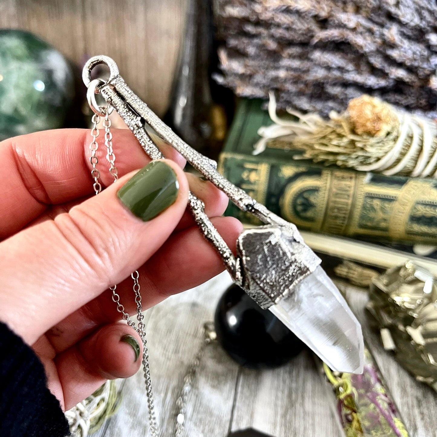 big crystal Necklace, Big Gothic Necklace, Bohemian Jewelry, Crystal Necklaces, Crystal Pendant, Etsy ID: 1650753536, FOXLARK- NECKLACES, Jewelry, nature inspired, Necklaces, Raw clear quartz, Silver Jewelry, Silver Necklace, Silver Stone Jewelry, Stateme