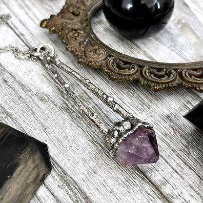 amethyst necklace, big crystal Necklace, Big Gothic Necklace, Bohemian Jewelry, Crystal Necklaces, Crystal Pendant, Etsy ID: 1650747206, FOXLARK- NECKLACES, Jewelry, nature inspired, Necklaces, Silver Jewelry, Silver Necklace, Silver Stone Jewelry, Statem