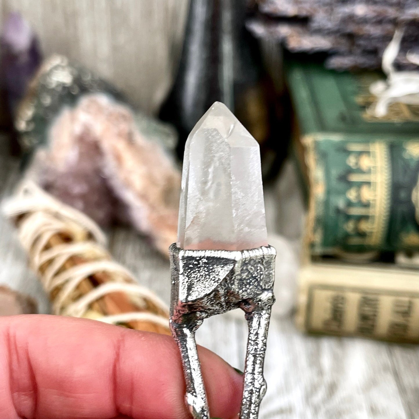 big crystal Necklace, Big Gothic Necklace, Bohemian Jewelry, Crystal Necklaces, Crystal Pendant, Etsy ID: 1650750684, FOXLARK- NECKLACES, Jewelry, nature inspired, Necklaces, Raw Clear Quartz, Silver Jewelry, Silver Necklace, Silver Stone Jewelry, Stateme