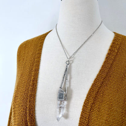 big crystal Necklace, Big Gothic Necklace, Bohemian Jewelry, Crystal Necklaces, Crystal Pendant, Etsy ID: 1650768126, FOXLARK- NECKLACES, Jewelry, nature inspired, Necklaces, Quartz Jewelry, Silver Jewelry, Silver Necklace, Silver Stone Jewelry, Statement