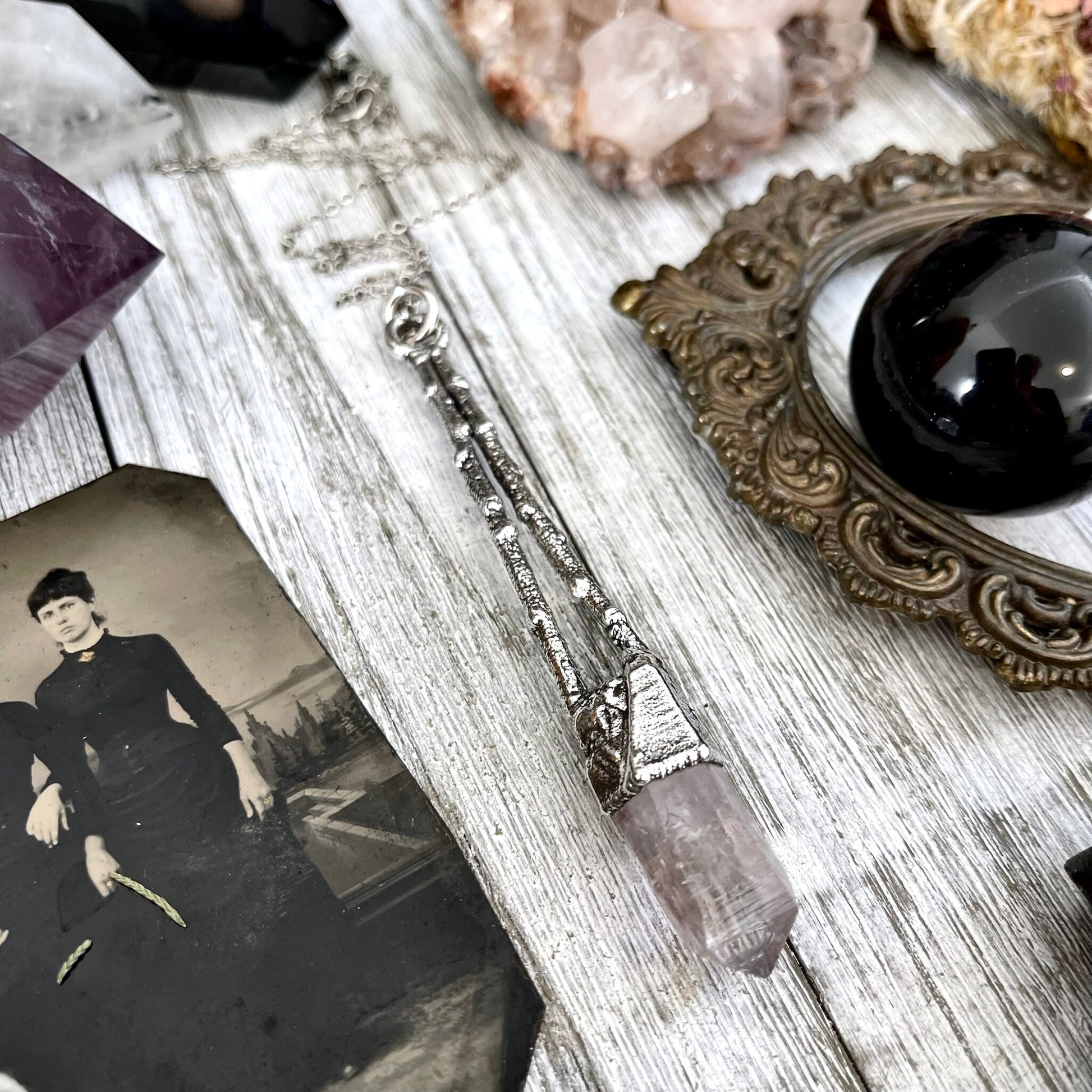 Amethyst Jewelry, big crystal Necklace, Big Gothic Necklace, Bohemian Jewelry, Crystal Necklaces, Crystal Pendant, Etsy ID: 1650771684, FOXLARK- NECKLACES, Jewelry, nature inspired, Necklaces, Quartz Necklace, Silver Jewelry, Silver Necklace, Silver Stone