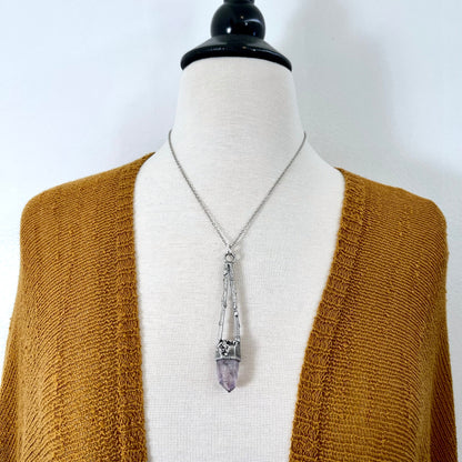 Amethyst Jewelry, big crystal Necklace, Big Gothic Necklace, Bohemian Jewelry, Crystal Necklaces, Crystal Pendant, Etsy ID: 1650772452, FOXLARK- NECKLACES, Jewelry, nature inspired, Necklaces, Quartz Necklace, Silver Jewelry, Silver Necklace, Silver Stone