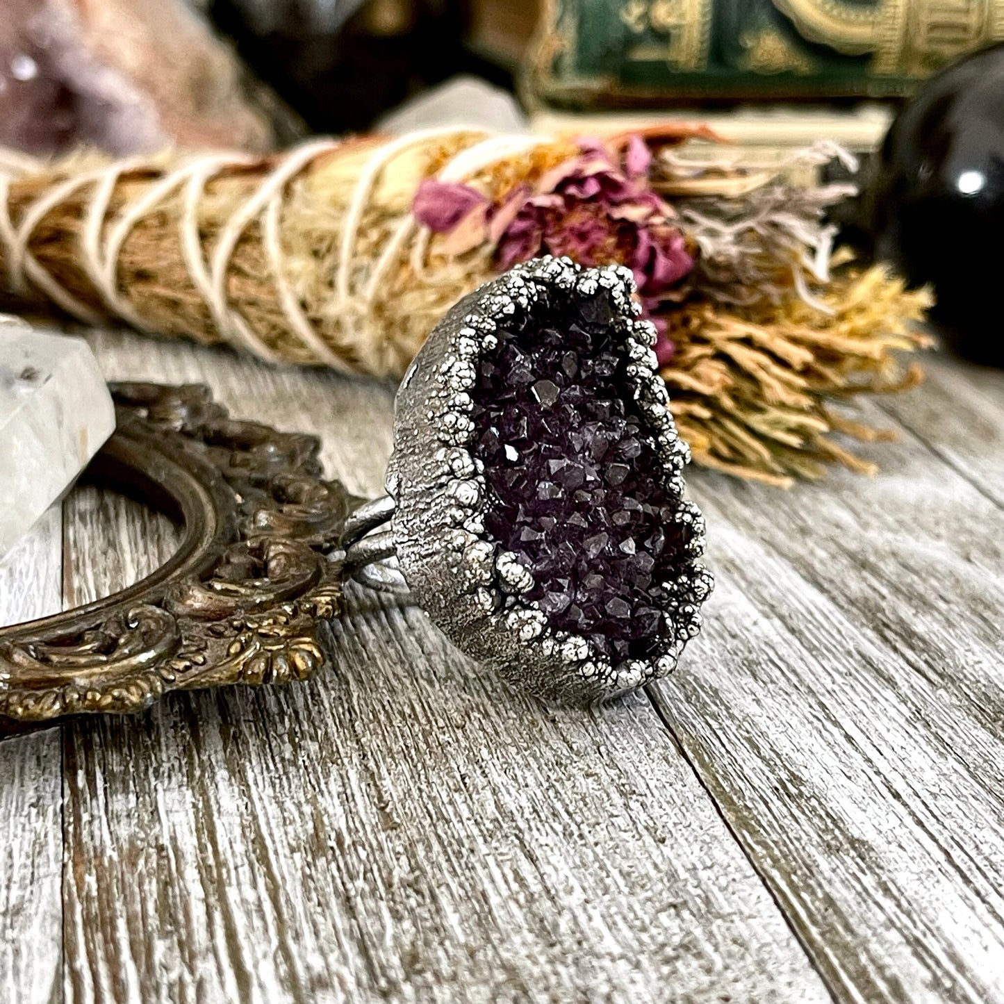 Big Crystal Ring, Big Silver Ring, Big Stone Ring, Birthstone Jewelry, Etsy ID: 1659941217, FOXLARK- RINGS, Gemstone Jewelry, geode ring, Jewelry, Large Crystal Ring, Natural stone ring, Purple Gemstone, Raw Amethyst Ring, Raw Crystal Ring, Rings, Rough A