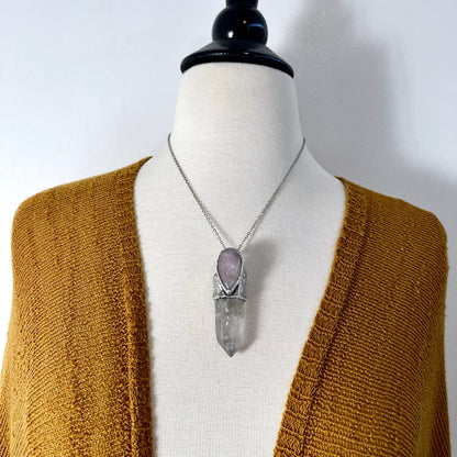 Big Crystal Necklace, Bohemian Jewelry, Crystal Jewelry, Crystal Necklaces, Etsy ID: 1655485574, FOXLARK- NECKLACES, Jewelry, Large Crystal, Large Raw Crystal, Necklaces, Quartz Jewelry, Raw crystal jewelry, raw crystal necklace, Raw Stone Necklace, Rose